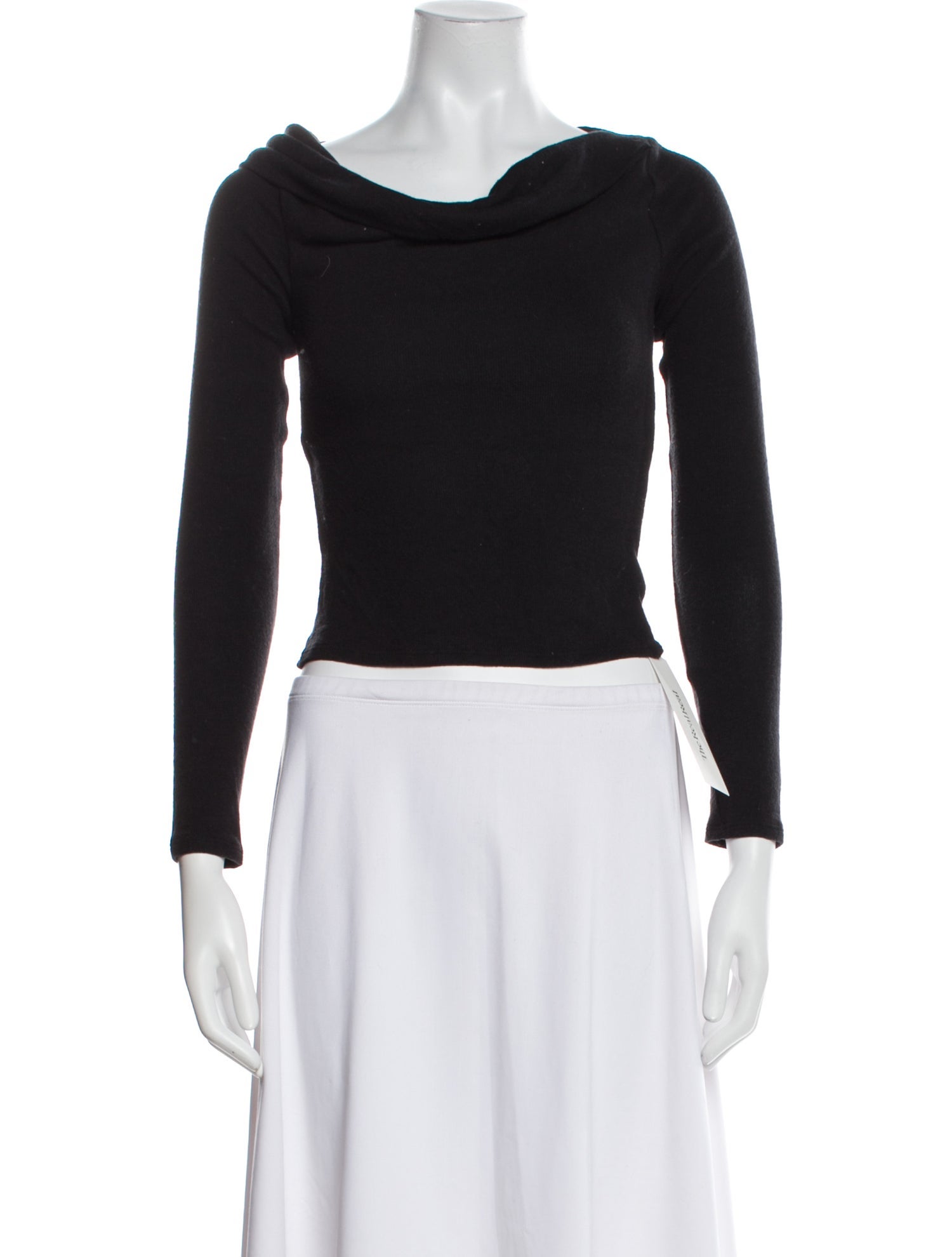 Reformation Cowl Neck Long Sleeve Crop Top