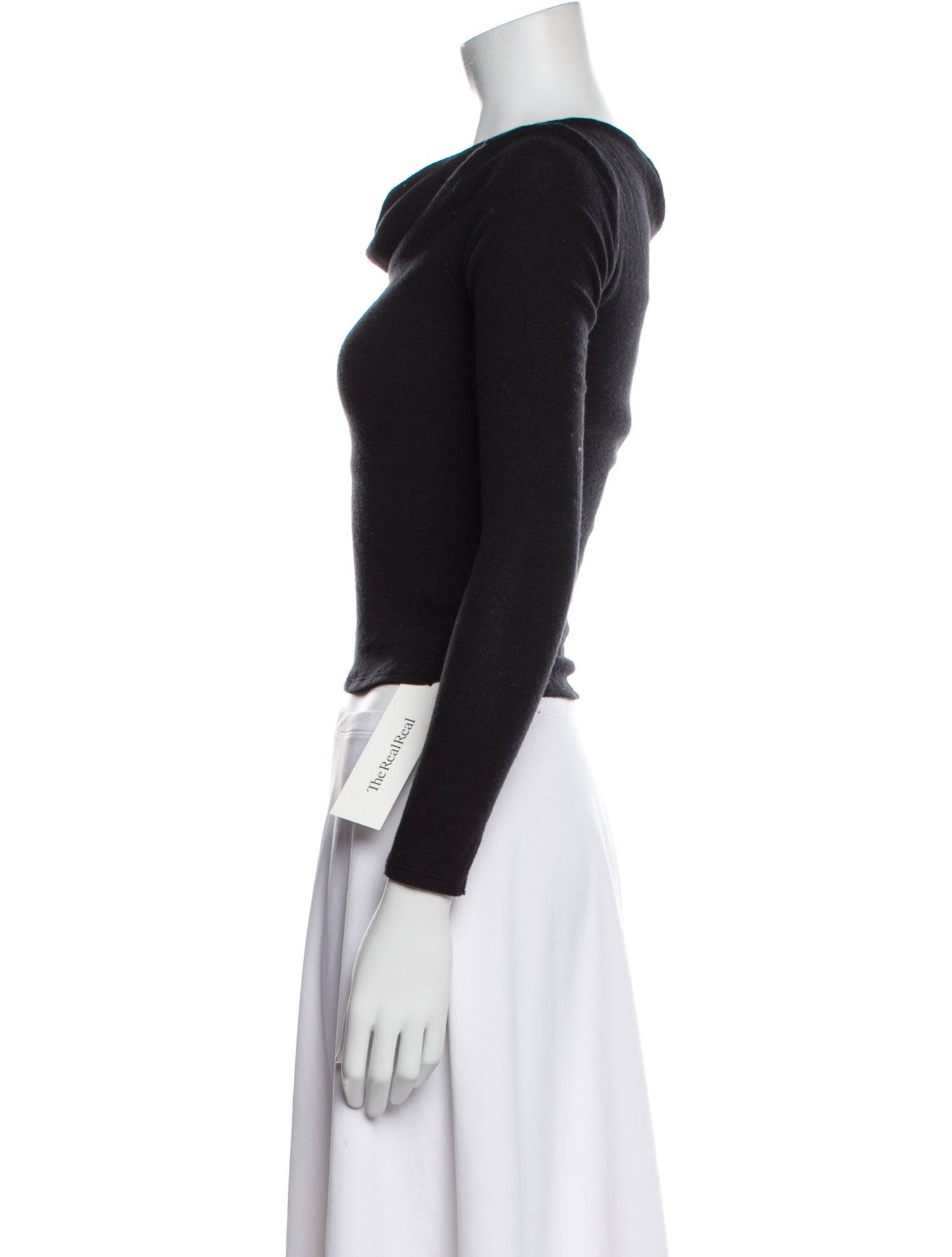 Reformation Cowl Neck Long Sleeve Crop Top