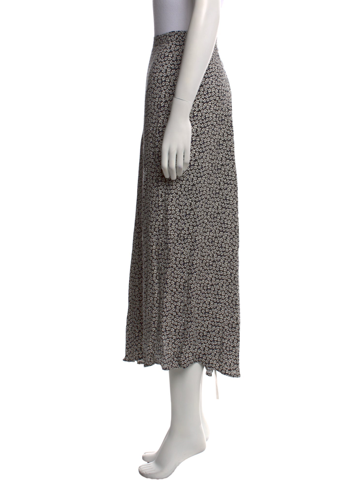 Reformation Floral Print Midi Length Skirt