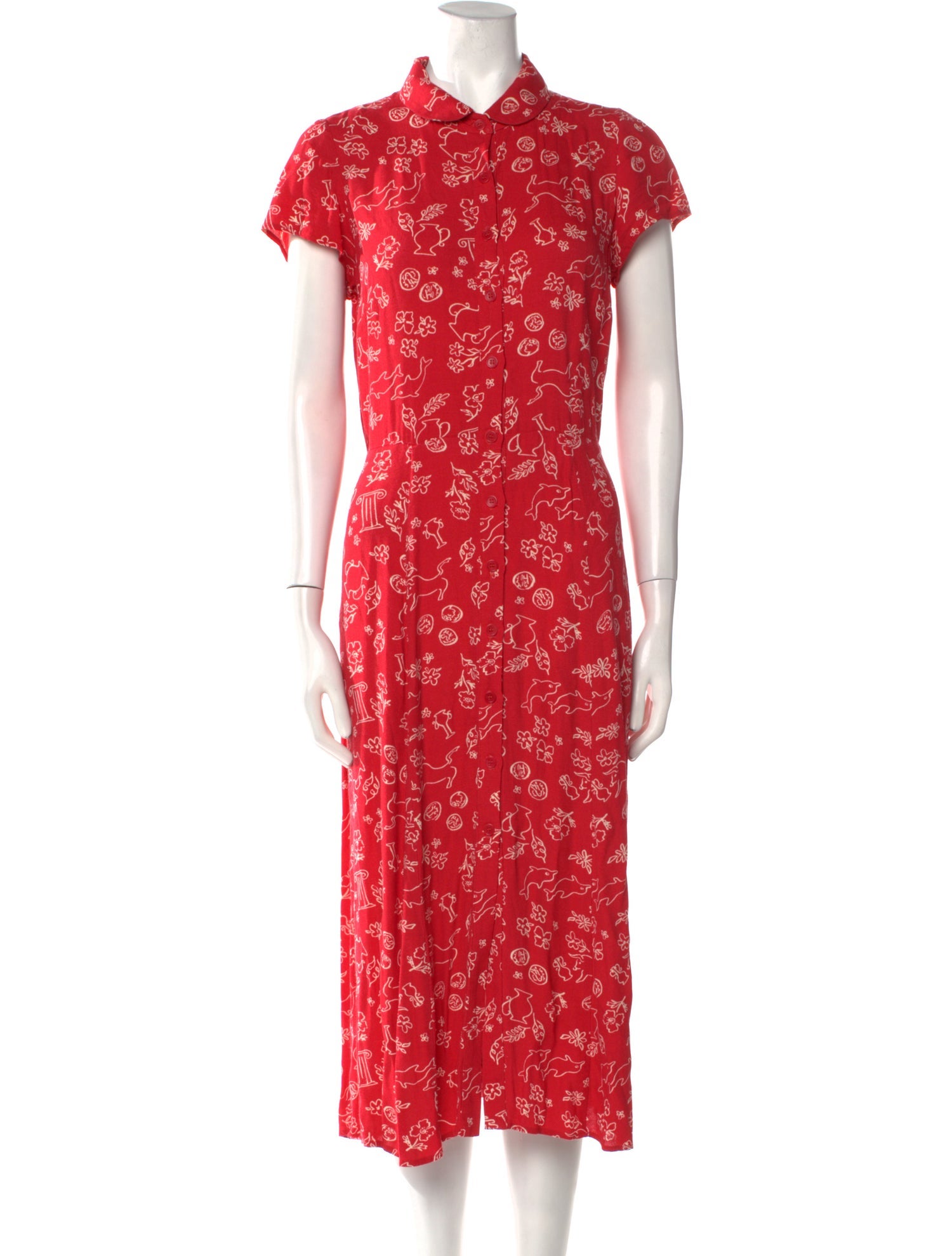 Reformation Floral Print Midi Length Dress