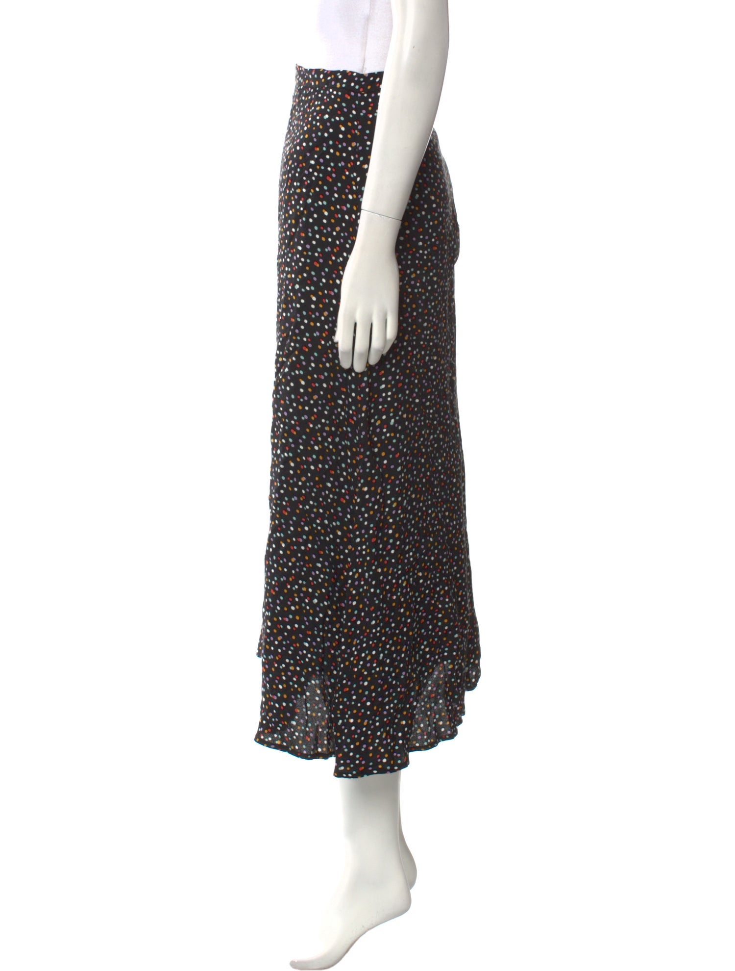 Reformation Polka Dot Print Midi Length Skirt