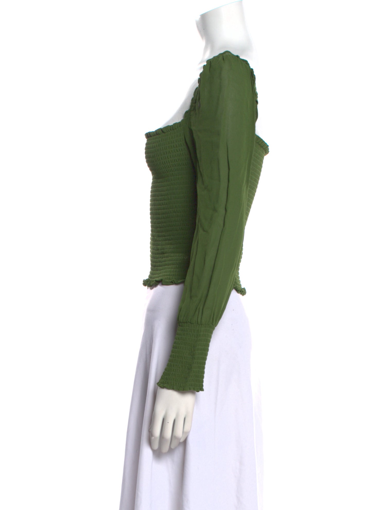 Reformation Square Neckline Long Sleeve Crop Top