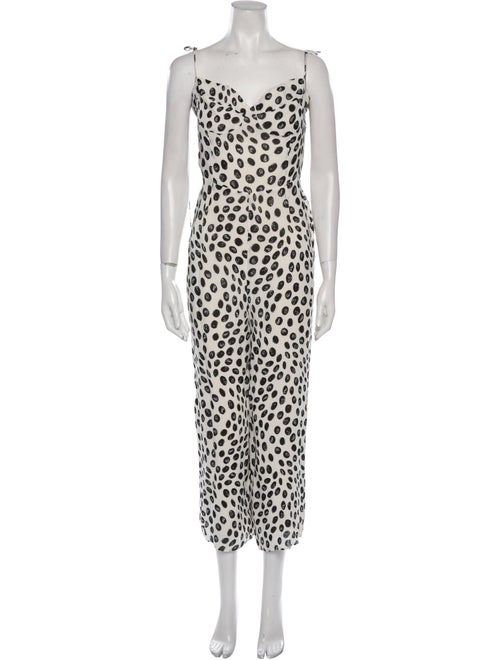 Reformation Polka Dot Print V-Neck Jumpsuit