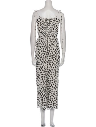 Reformation Polka Dot Print V-Neck Jumpsuit