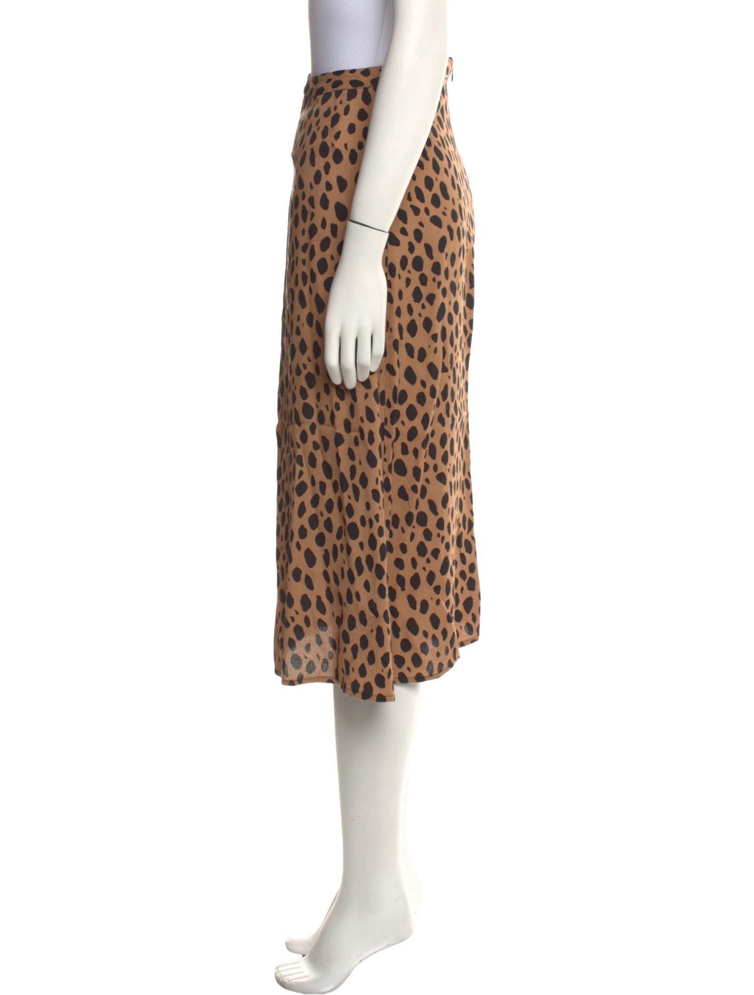 Reformation Animal Print Knee-Length Skirt