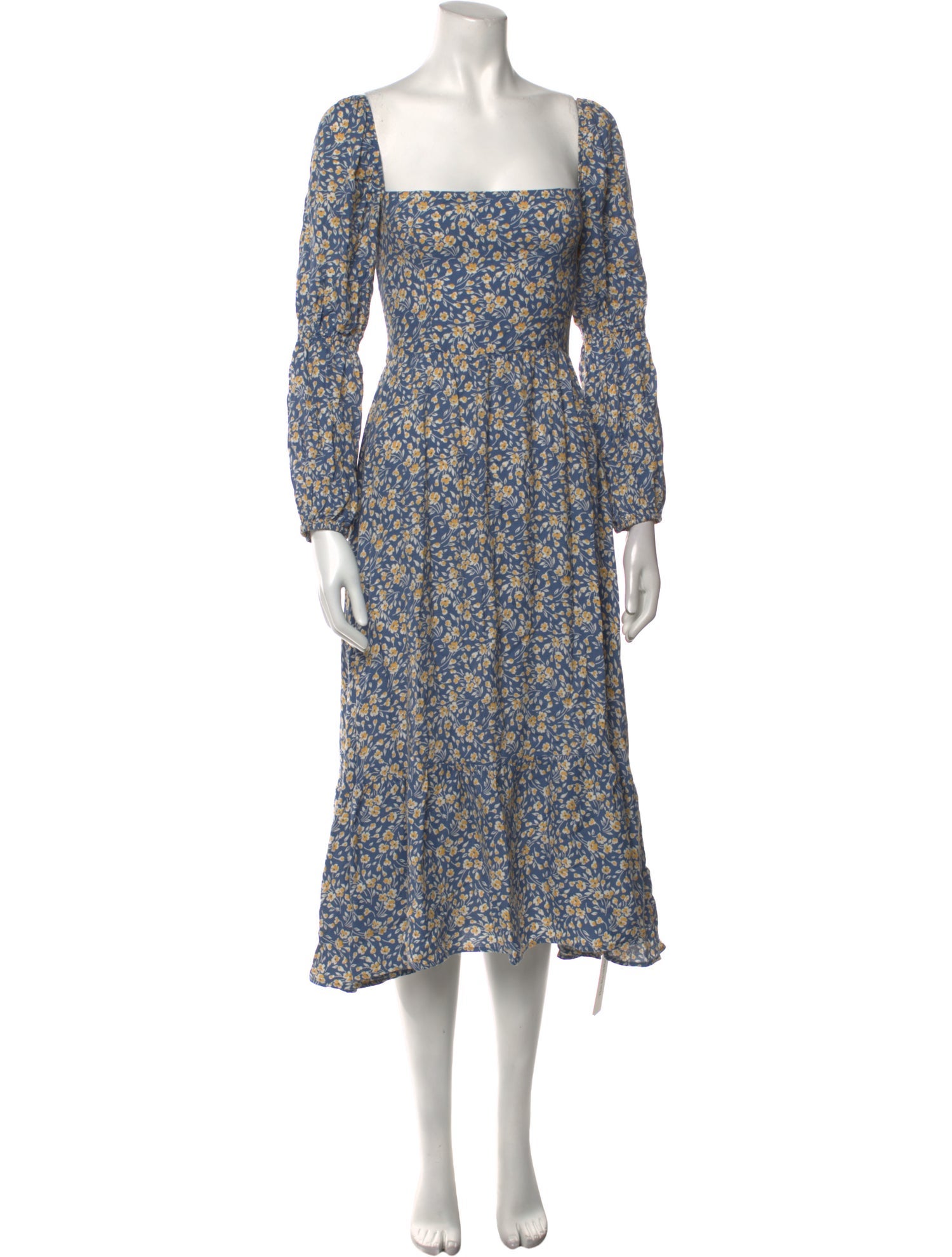 Reformation Floral Print Midi Length Dress