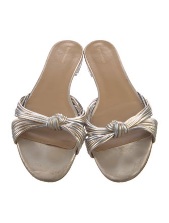 Reformation Patent Leather Striped Slides