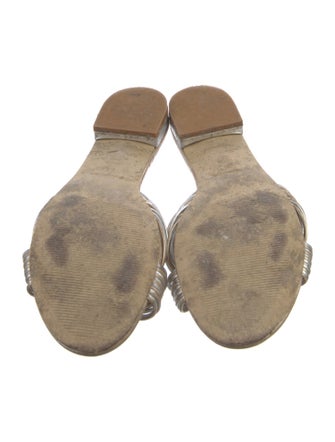 Reformation Patent Leather Striped Slides