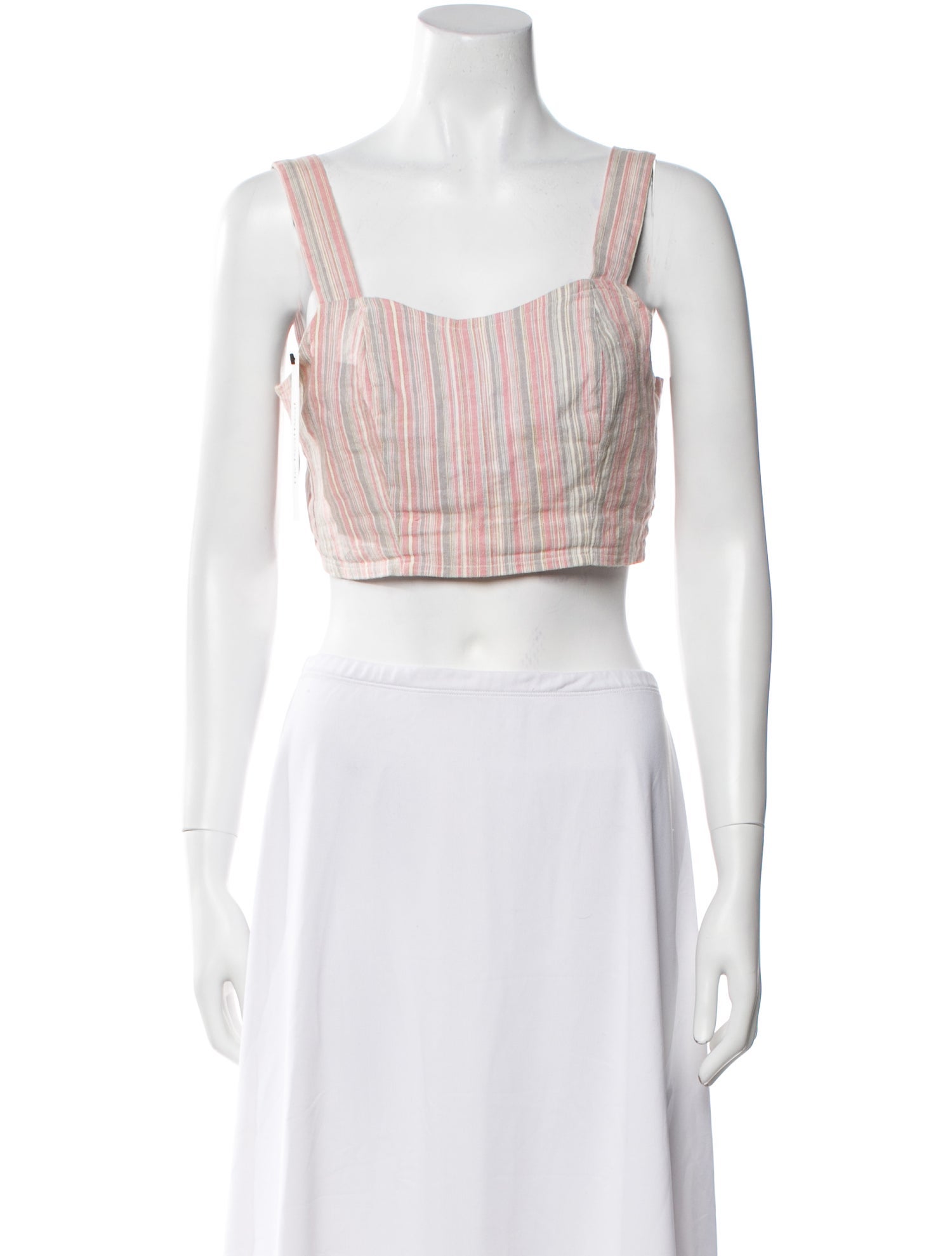 Reformation Striped Square Neckline Crop Top