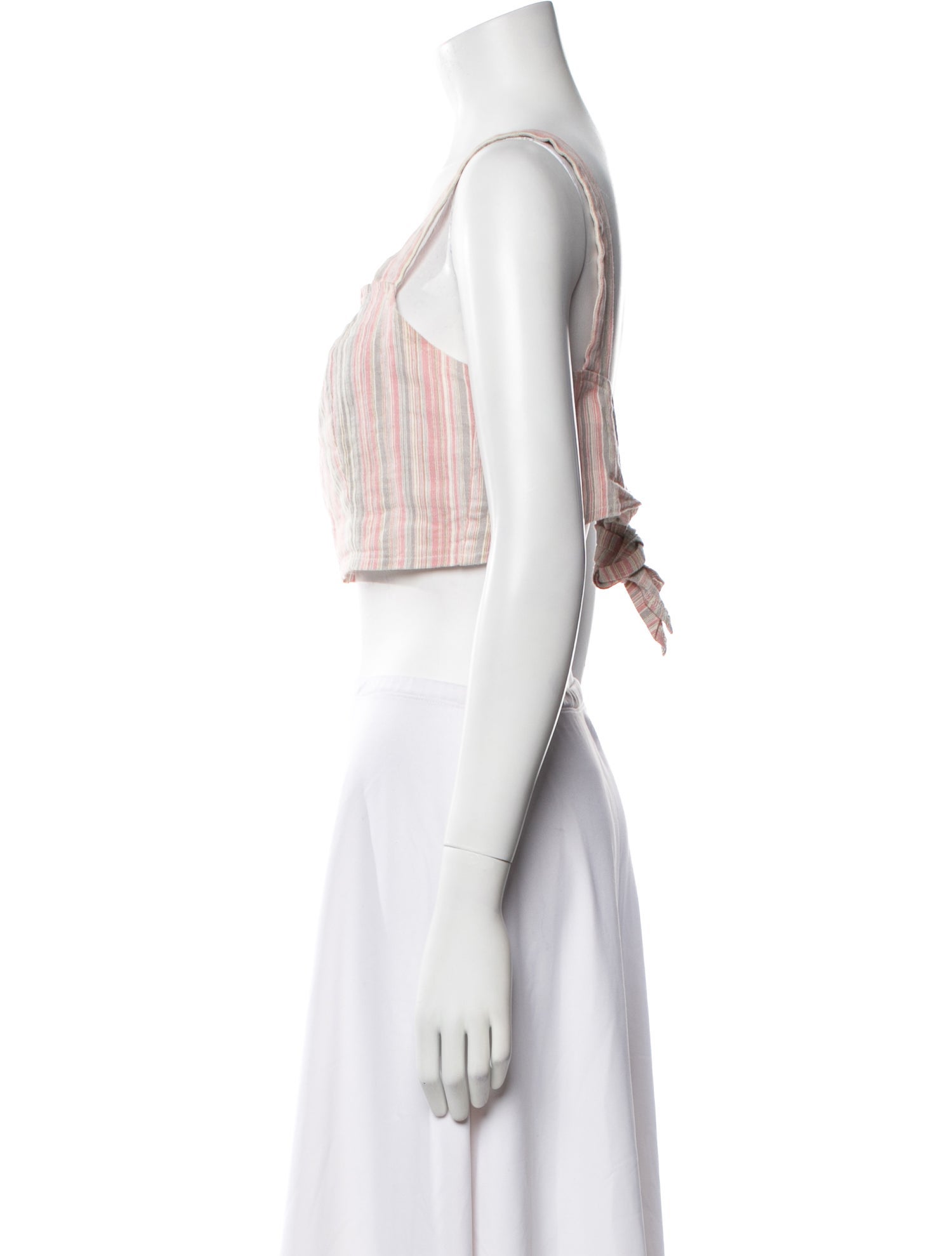 Reformation Striped Square Neckline Crop Top