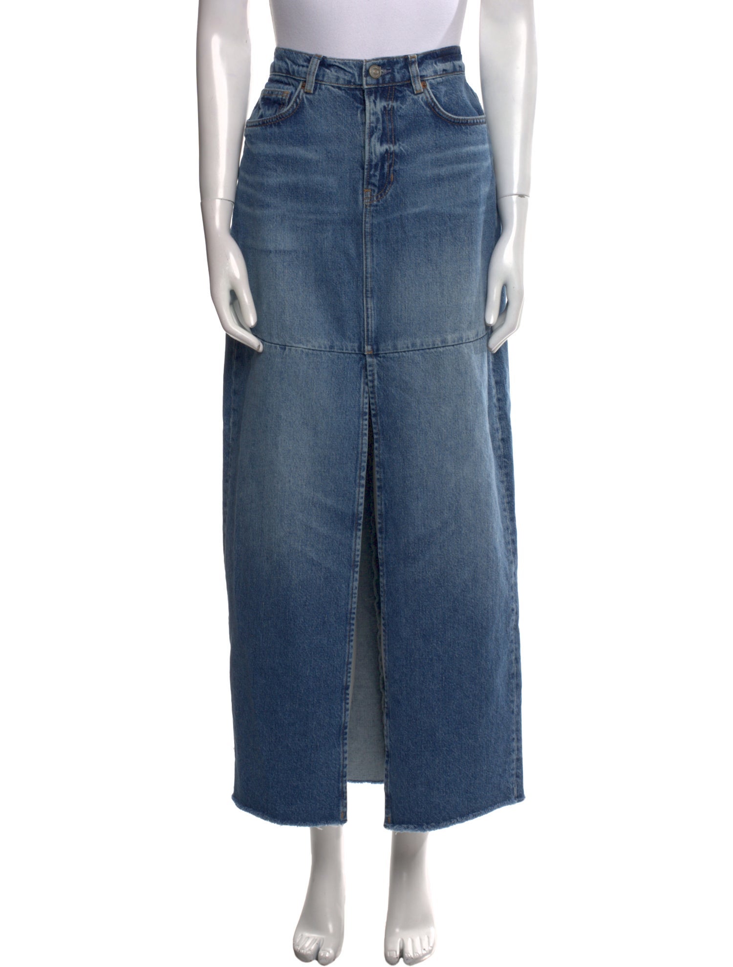 Reformation Distressed Accents Midi Length Skirt