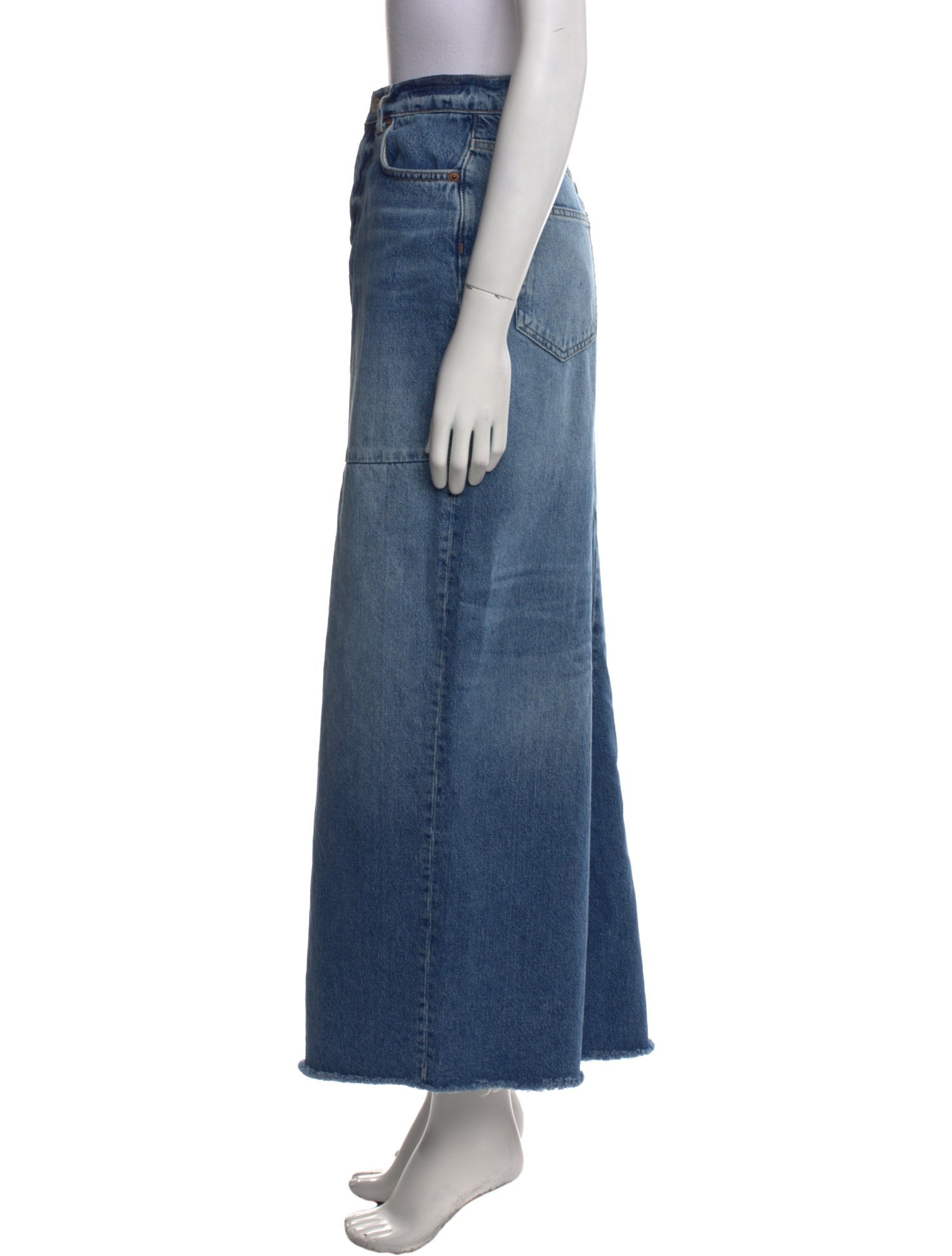 Reformation Distressed Accents Midi Length Skirt