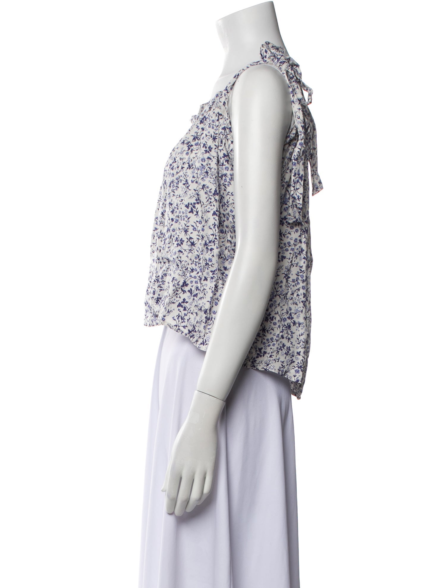 Reformation Floral Print Square Neckline Crop Top