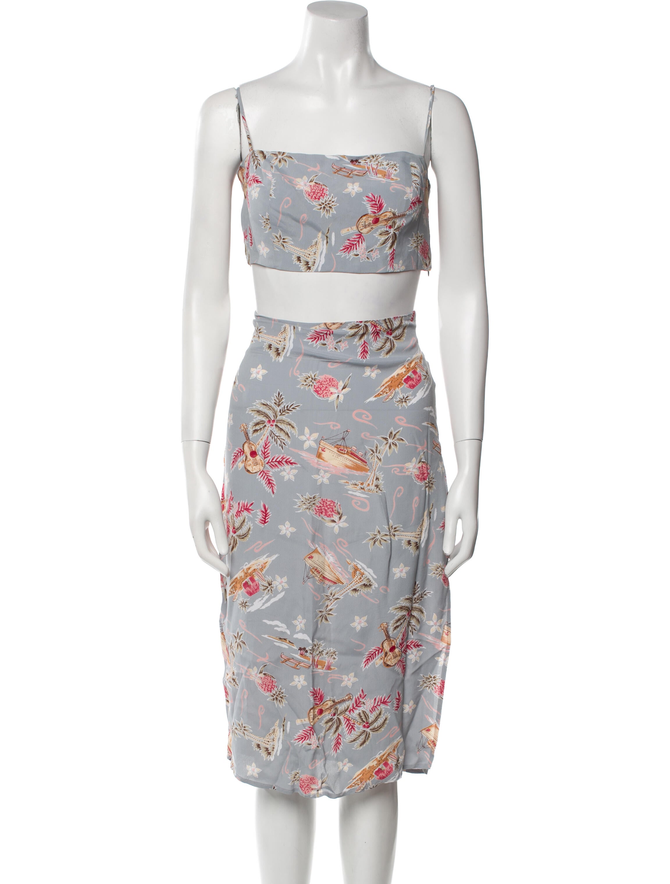 Reformation Floral Print Skirt Set