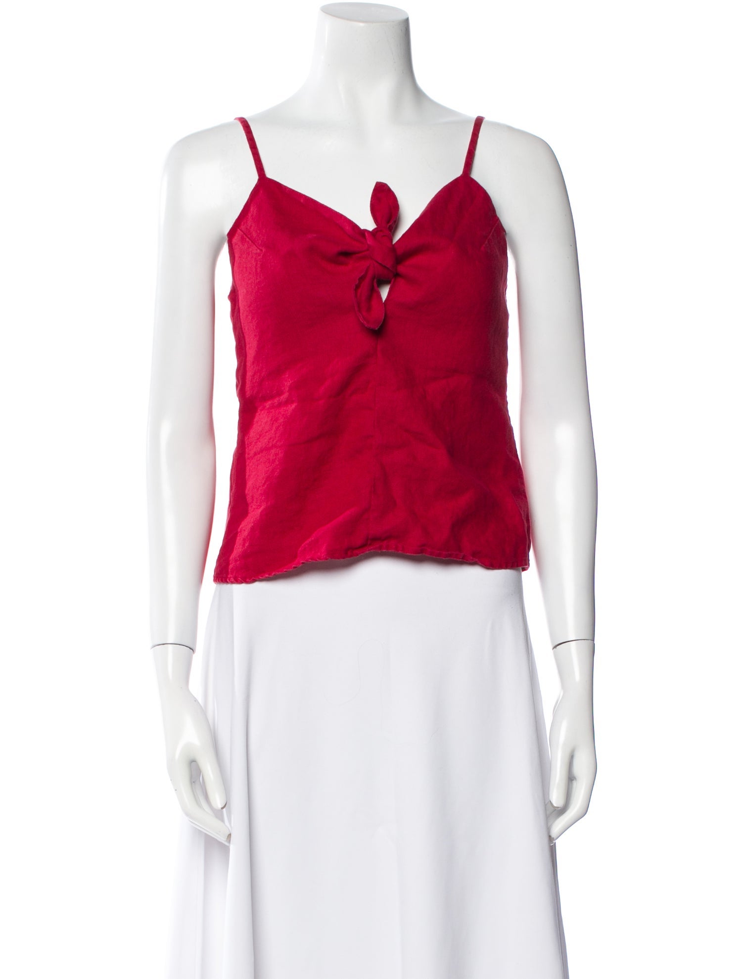 Reformation Linen V-Neck Crop Top