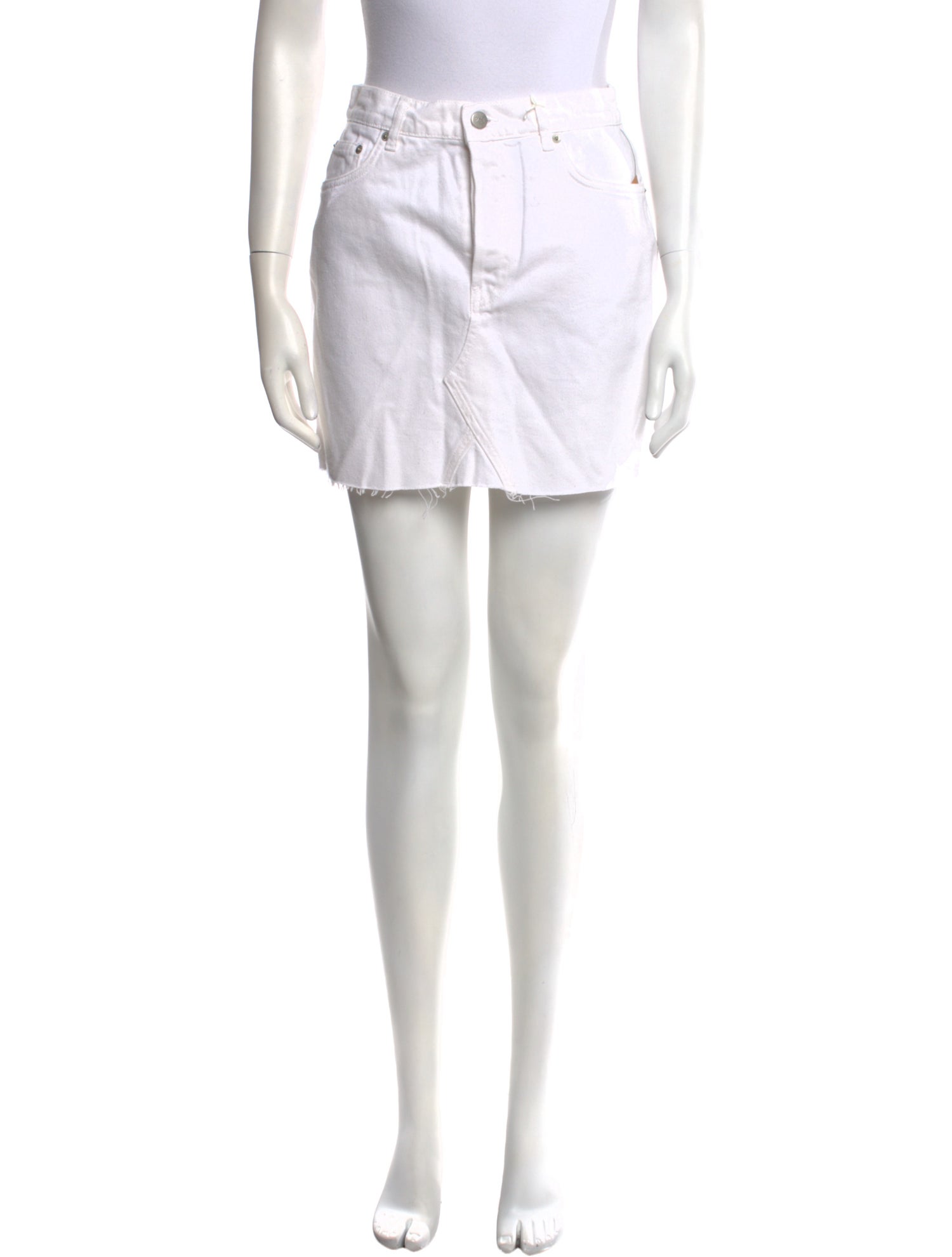 Reformation Raw-Edge Trim Mini Skirt