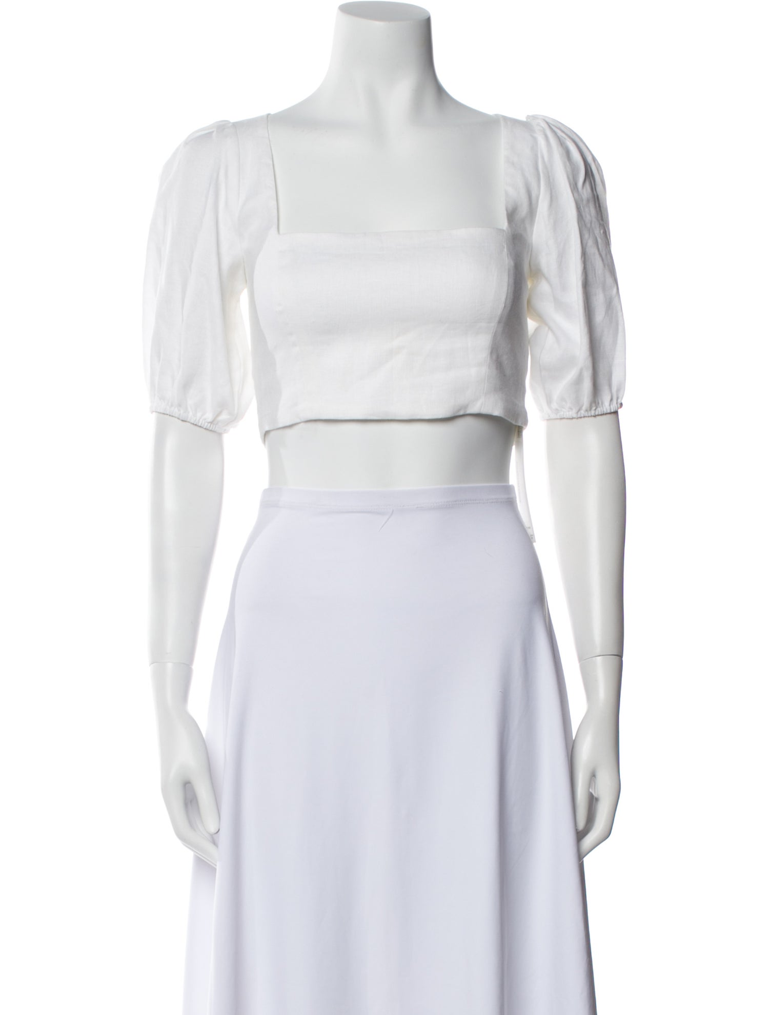 Reformation Linen Square Neckline Crop Top