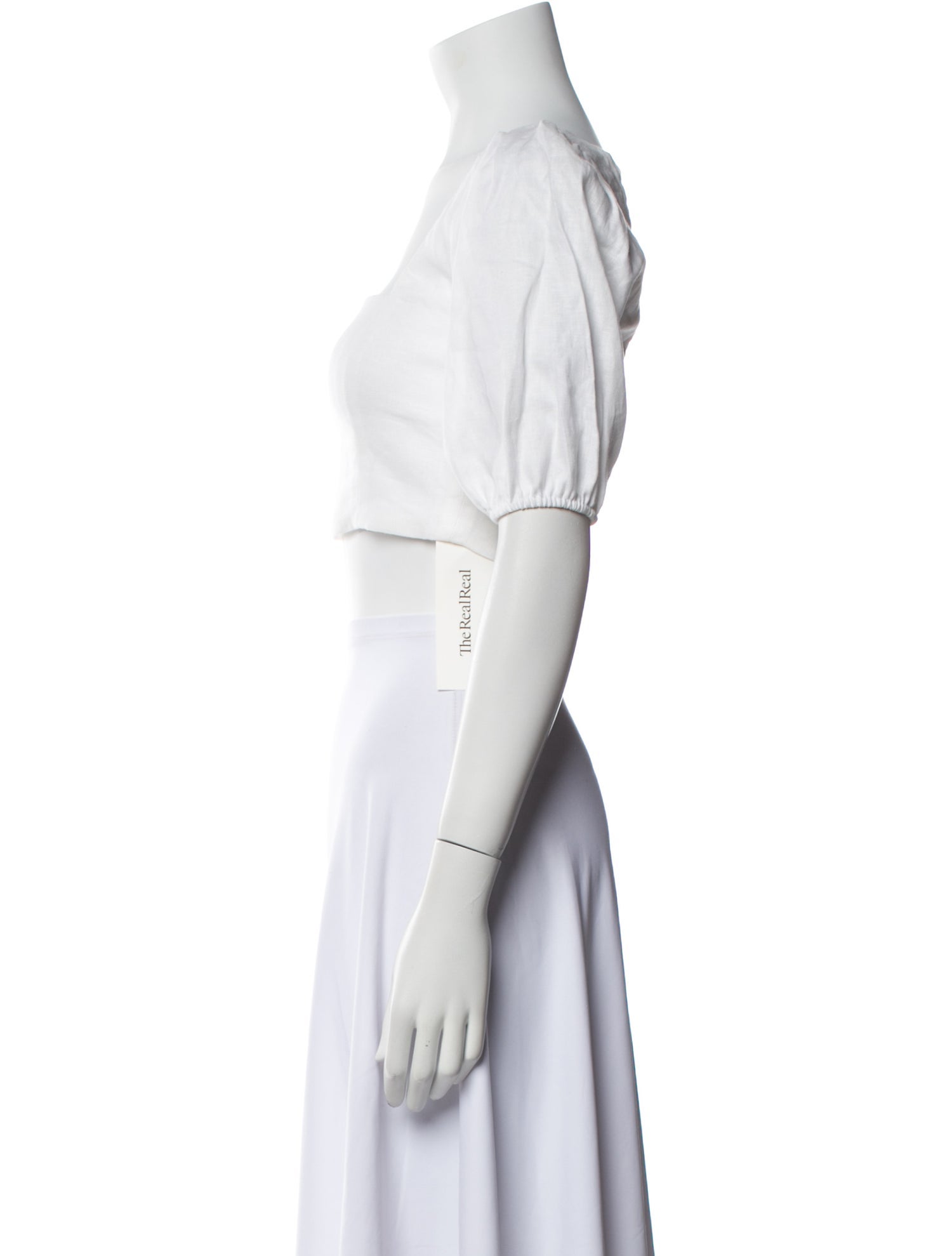 Reformation Linen Square Neckline Crop Top