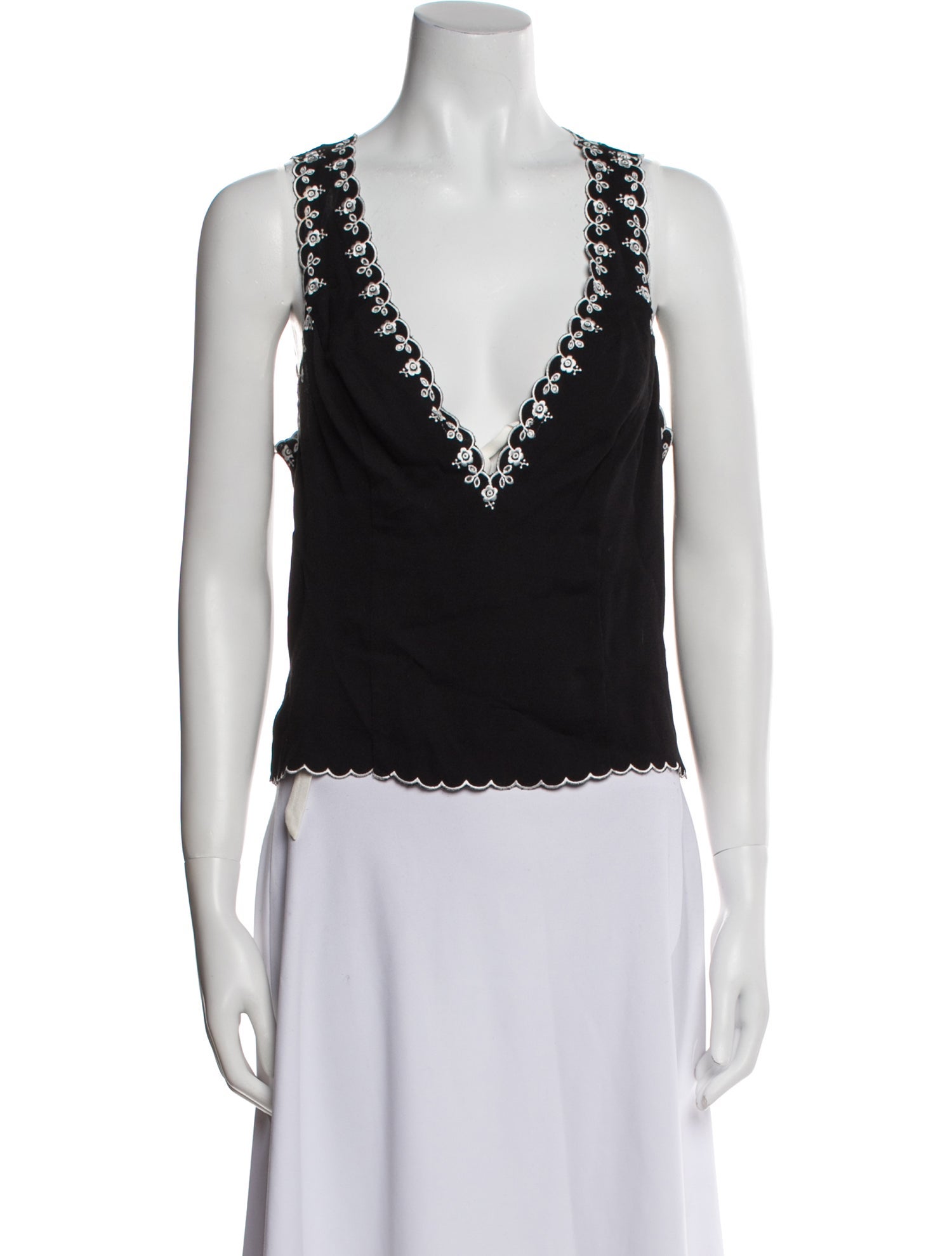 Reformation V-Neck Sleeveless Crop Top