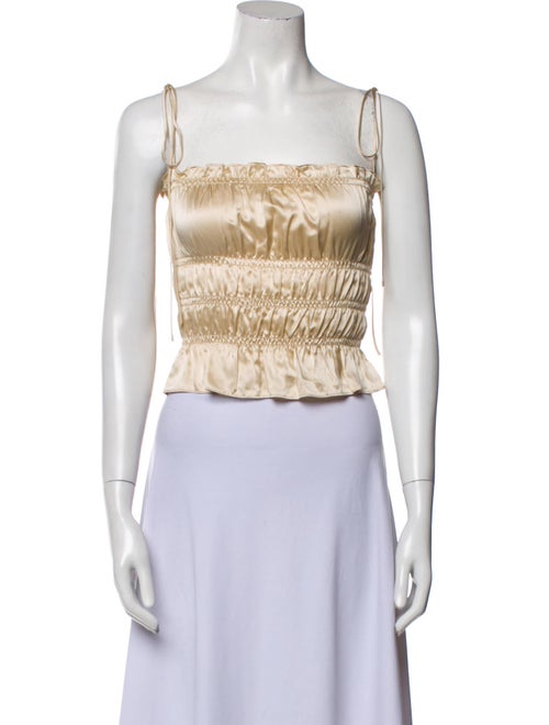 Reformation Silk Square Neckline Crop Top