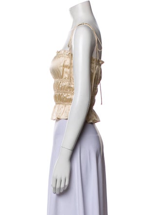 Reformation Silk Square Neckline Crop Top