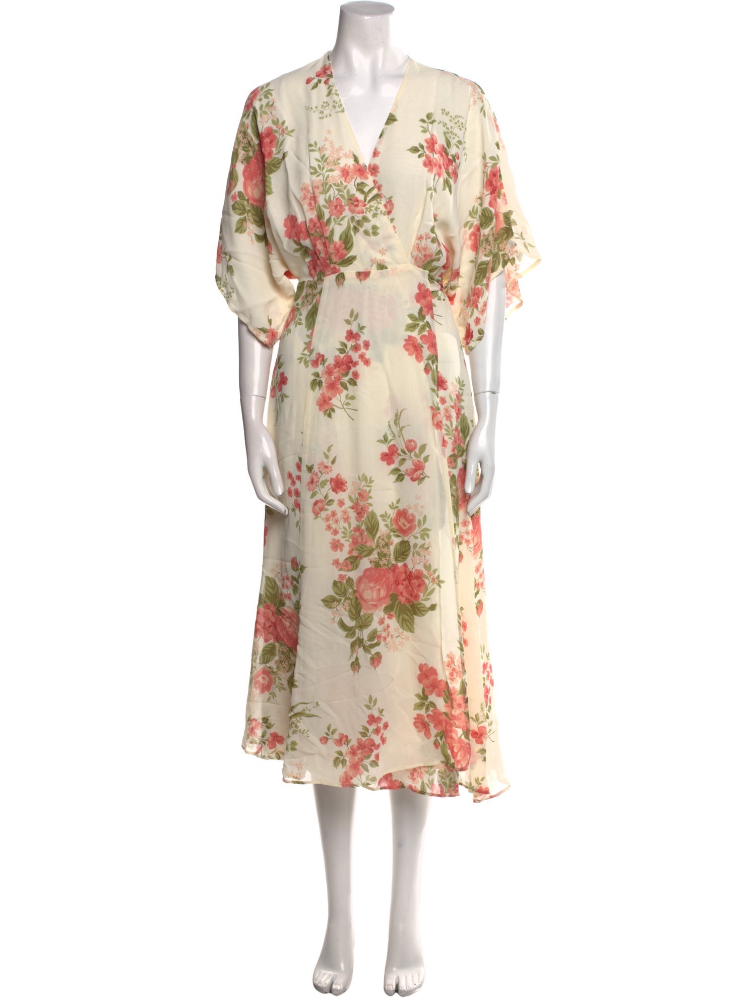 Reformation Floral Print Midi Length Dress