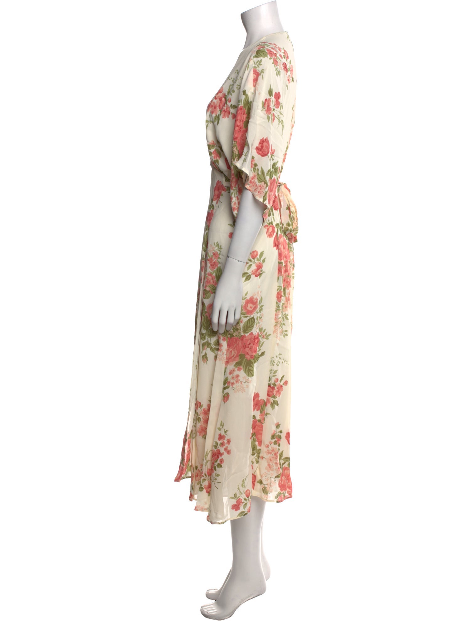 Reformation Floral Print Midi Length Dress