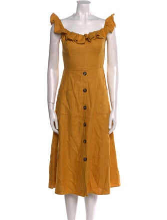 Reformation Linen Midi Length Dress
