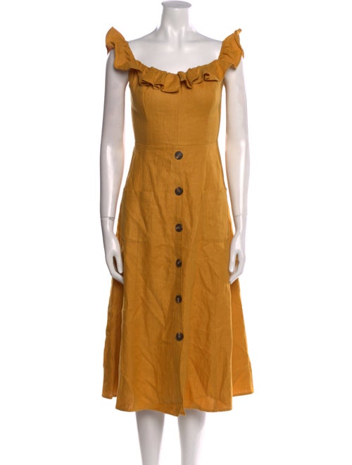 Reformation Linen Midi Length Dress