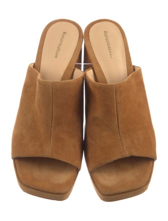 Reformation Suede Slides