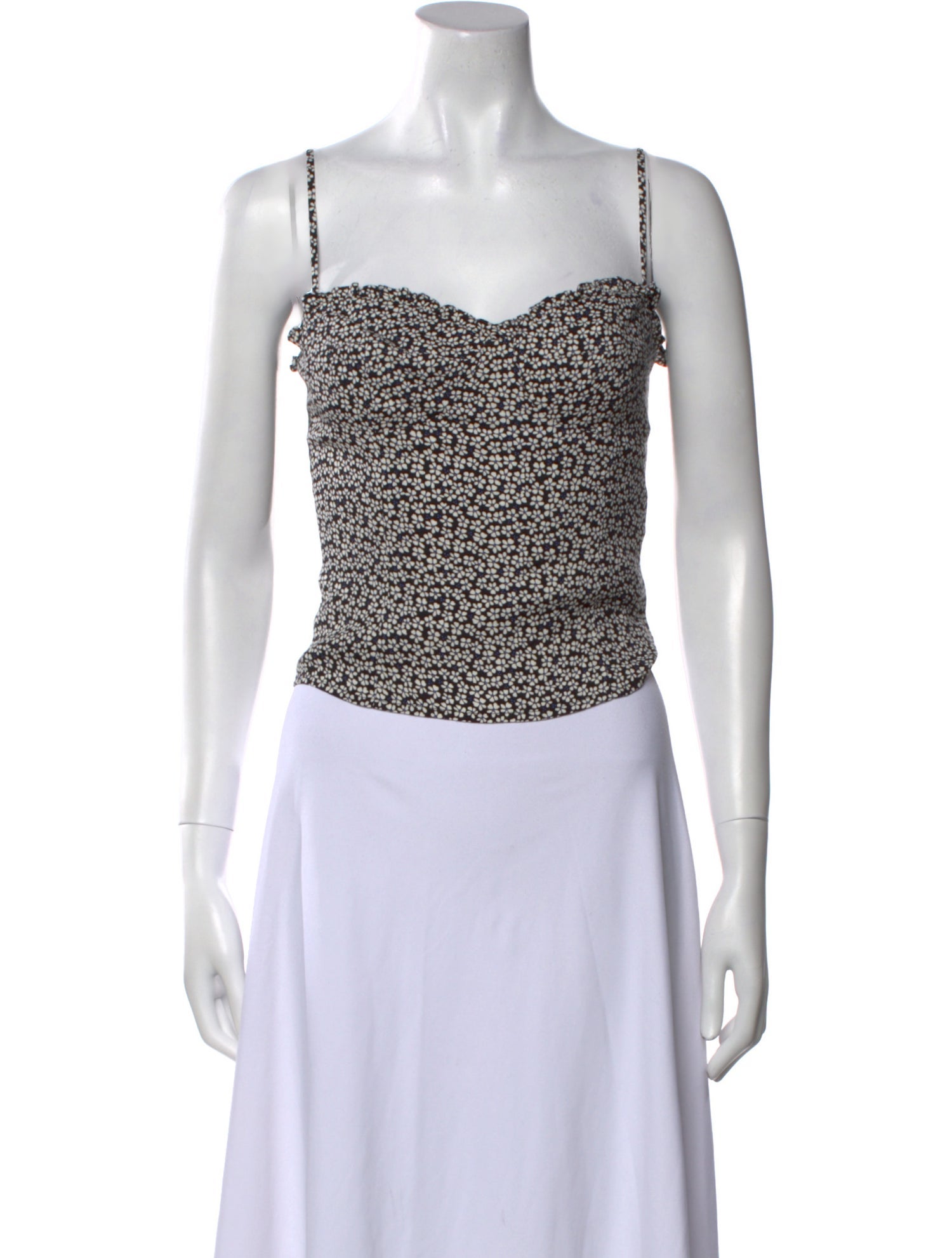 Reformation Floral Print Square Neckline Crop Top w/ Tags