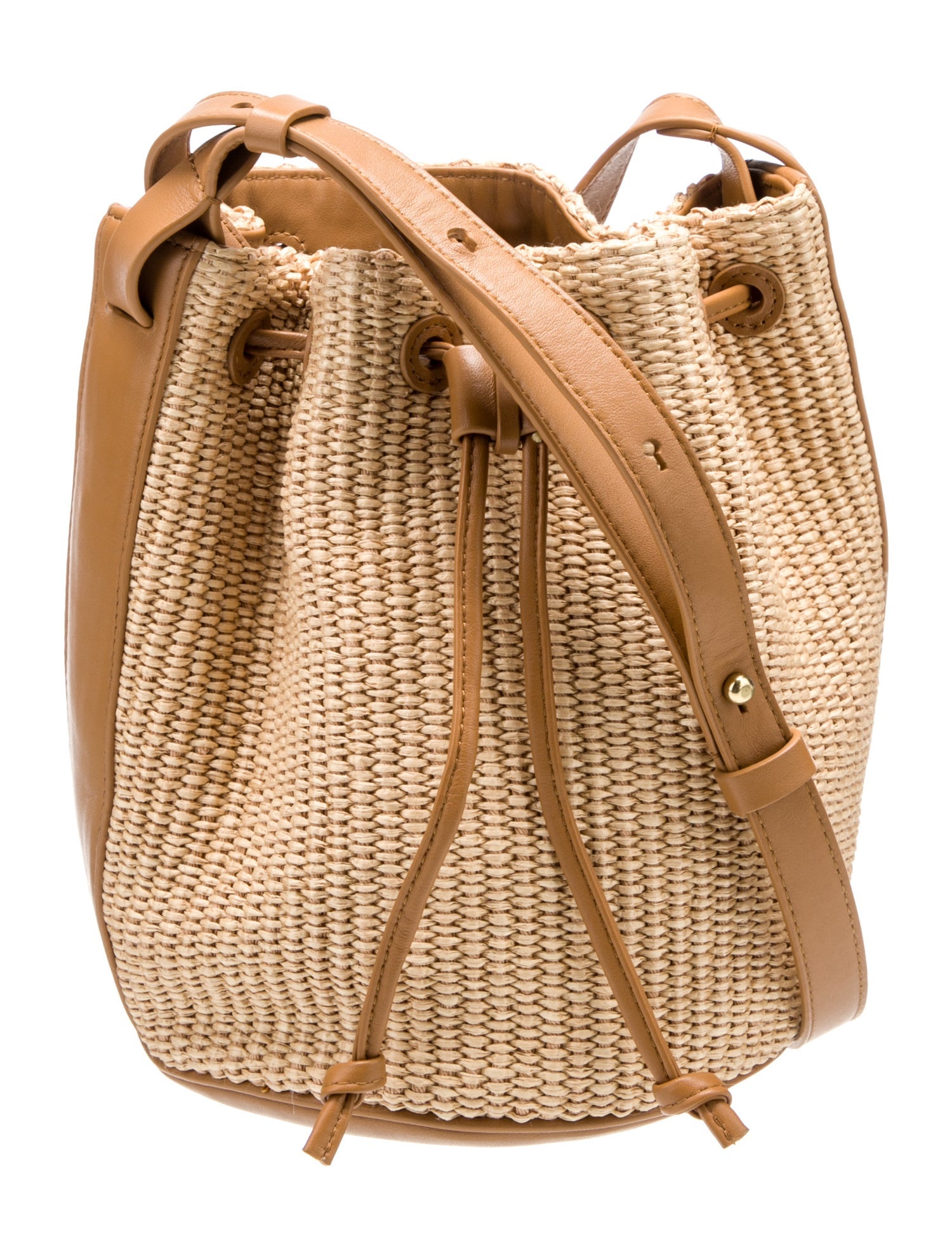 Reformation Raffia Bucket Bag w/ Tags