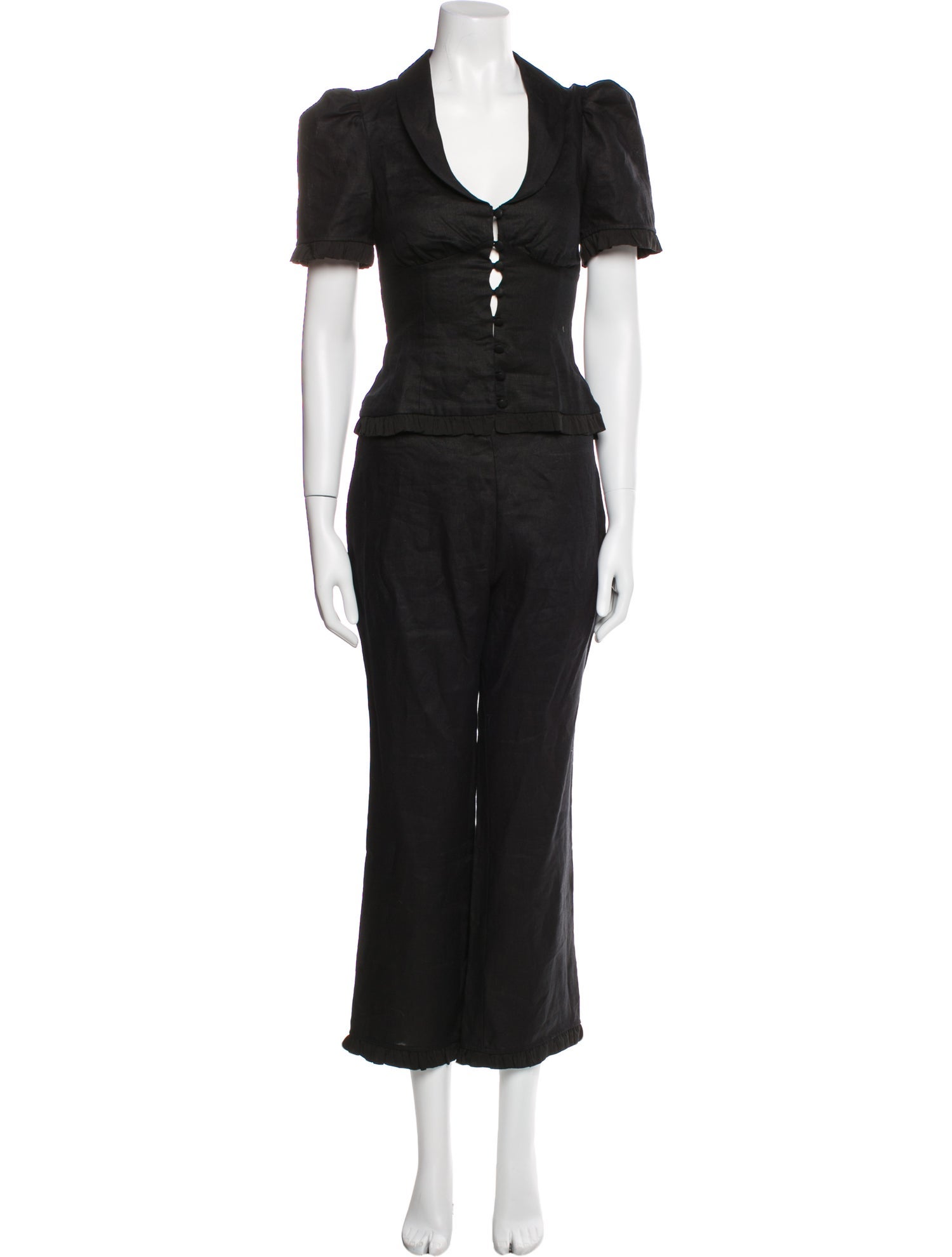 Reformation Linen Ruffle Embellishment Set w/ Tags