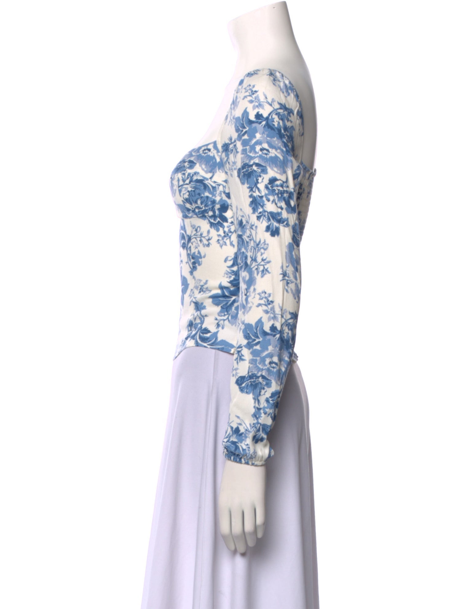 Reformation Floral Print Square Neckline Crop Top