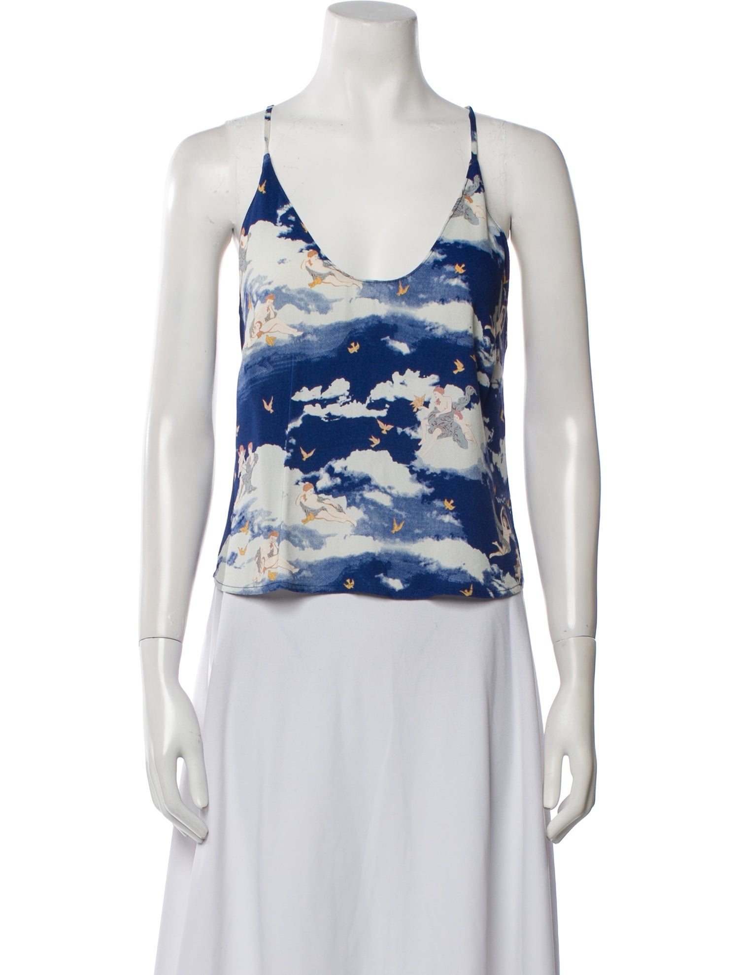 Reformation Printed Scoop Neck Top