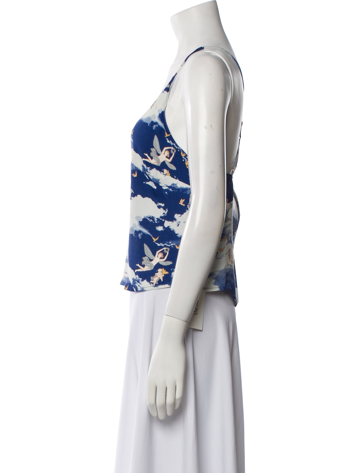 Reformation Printed Scoop Neck Top
