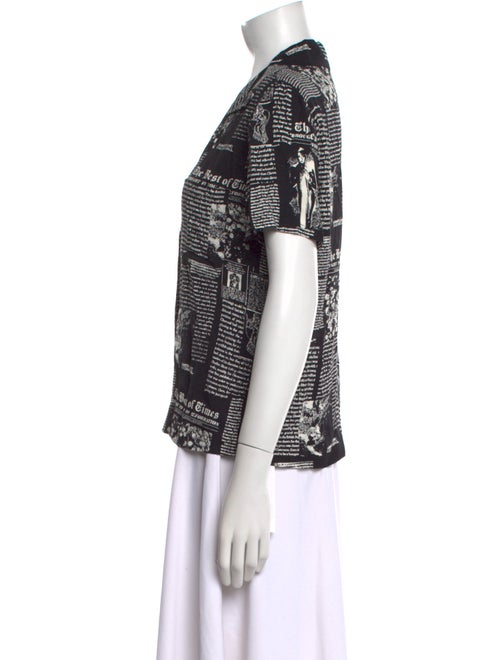 Reformation Printed Short Sleeve Button-Up Top