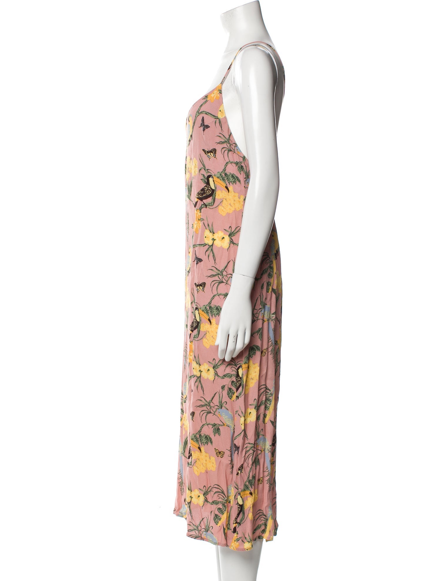 Reformation Floral Print Midi Length Dress