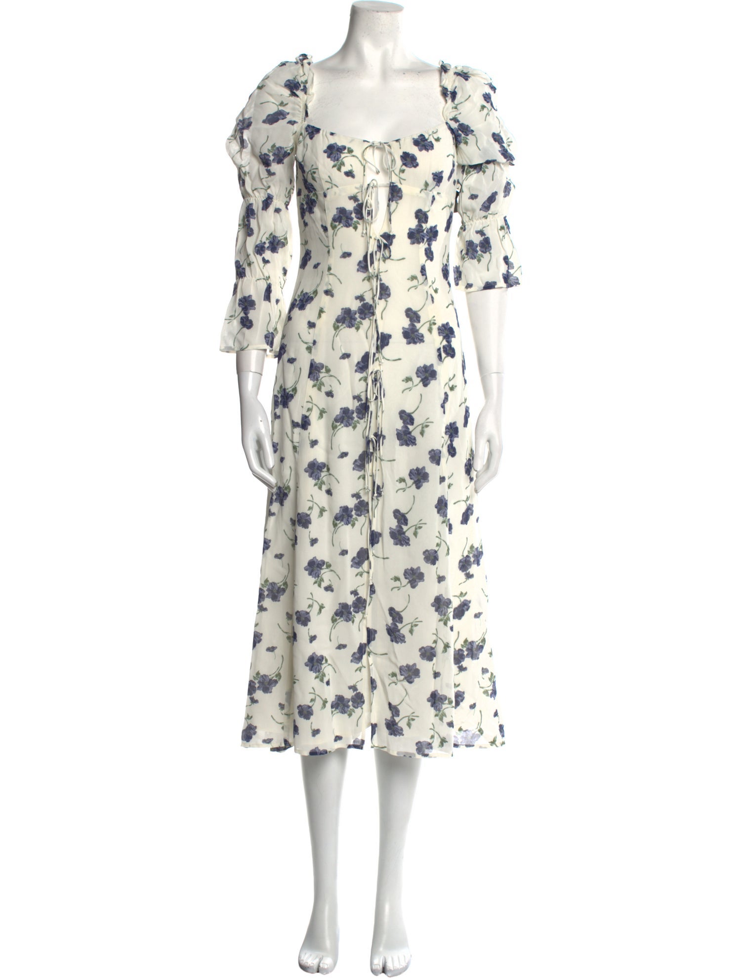 Reformation Floral Print Midi Length Dress w/ Tags