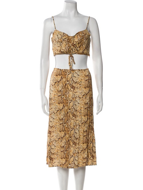 Reformation Animal Print Skirt Set