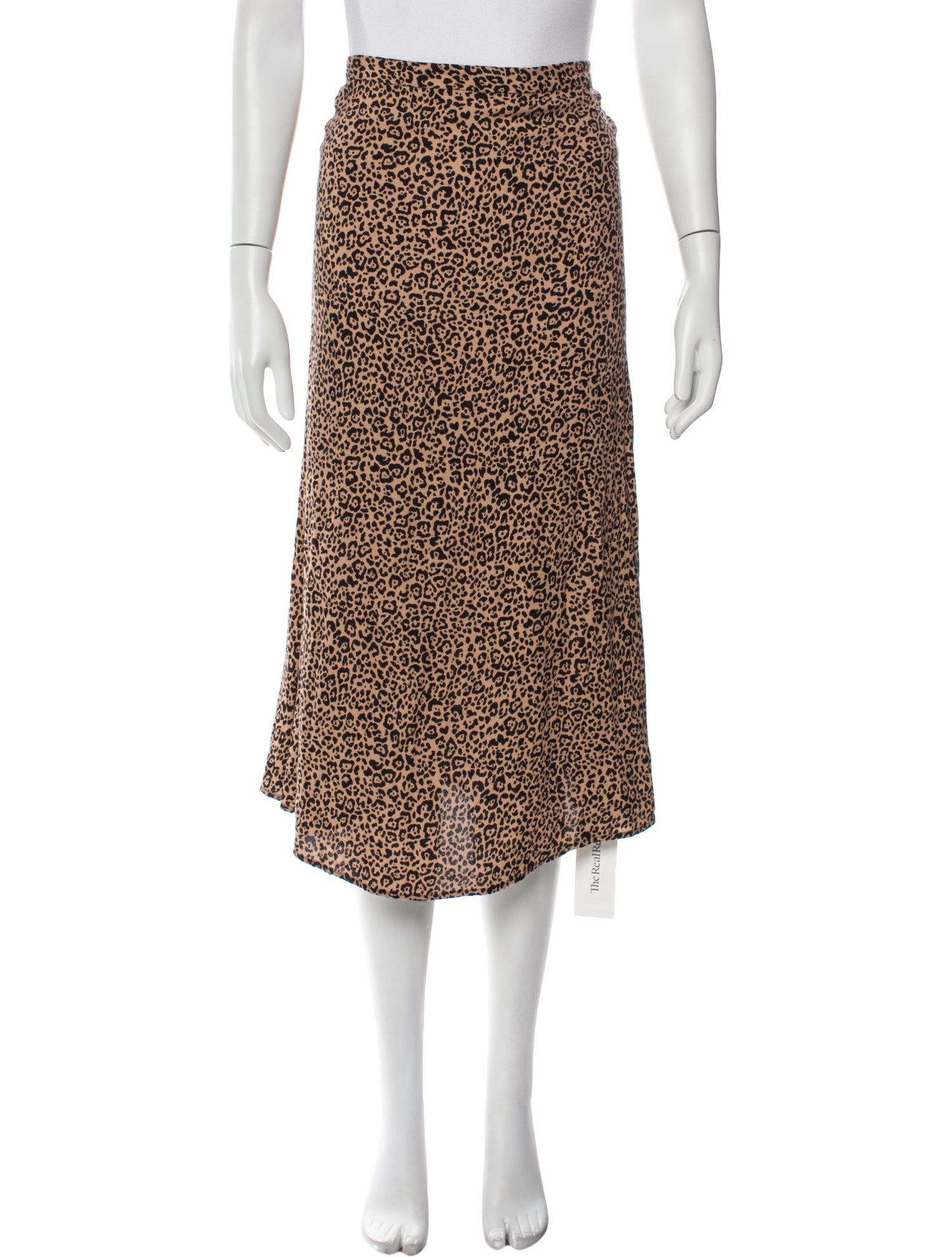 Reformation Animal Print Midi Length Skirt