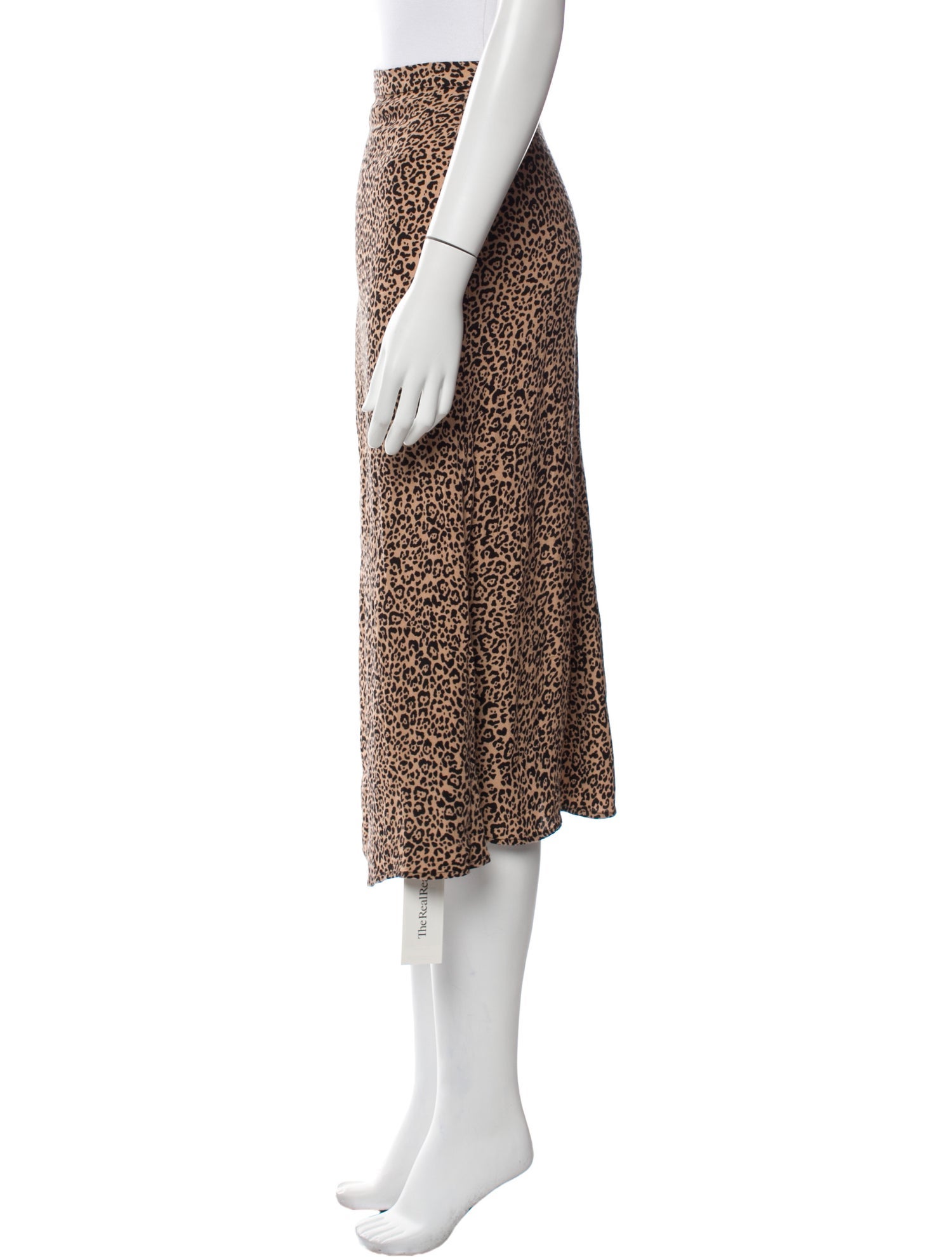 Reformation Animal Print Midi Length Skirt