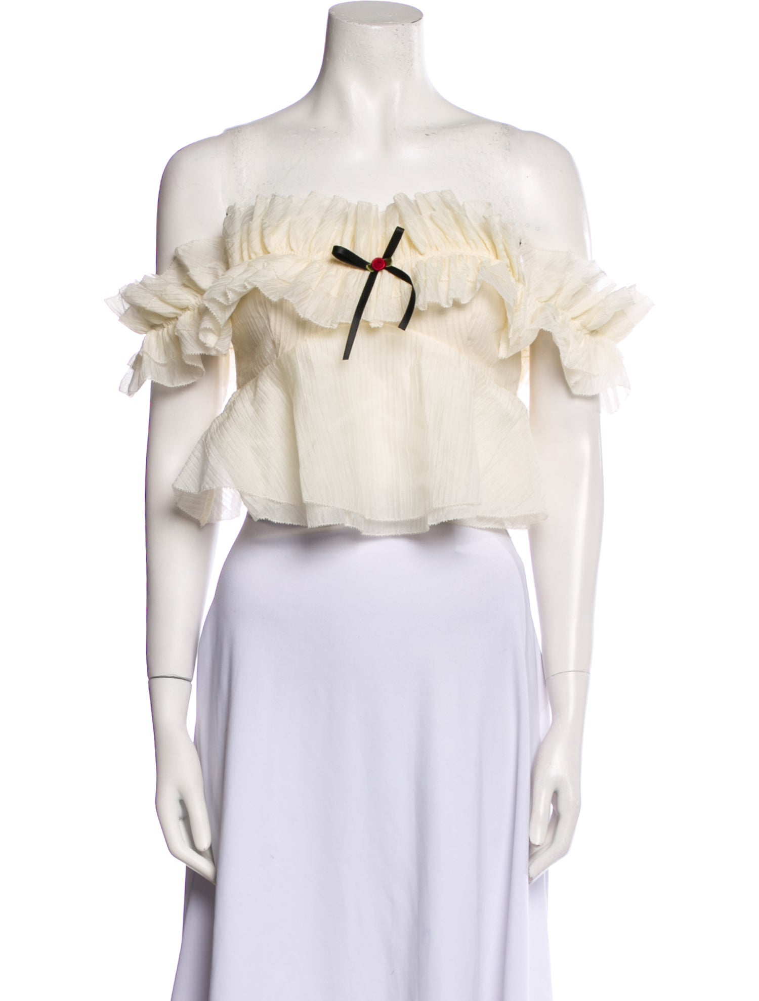 Reformation Off-The-Shoulder Short Sleeve Crop Top