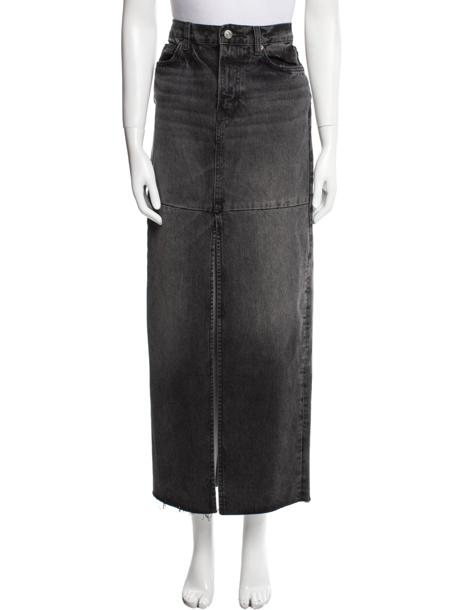 Reformation Raw-Edge Trim Long Skirt