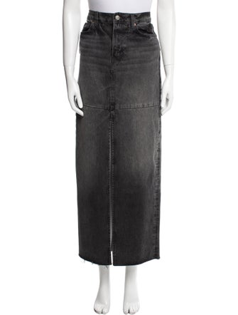 Reformation Raw-Edge Trim Long Skirt