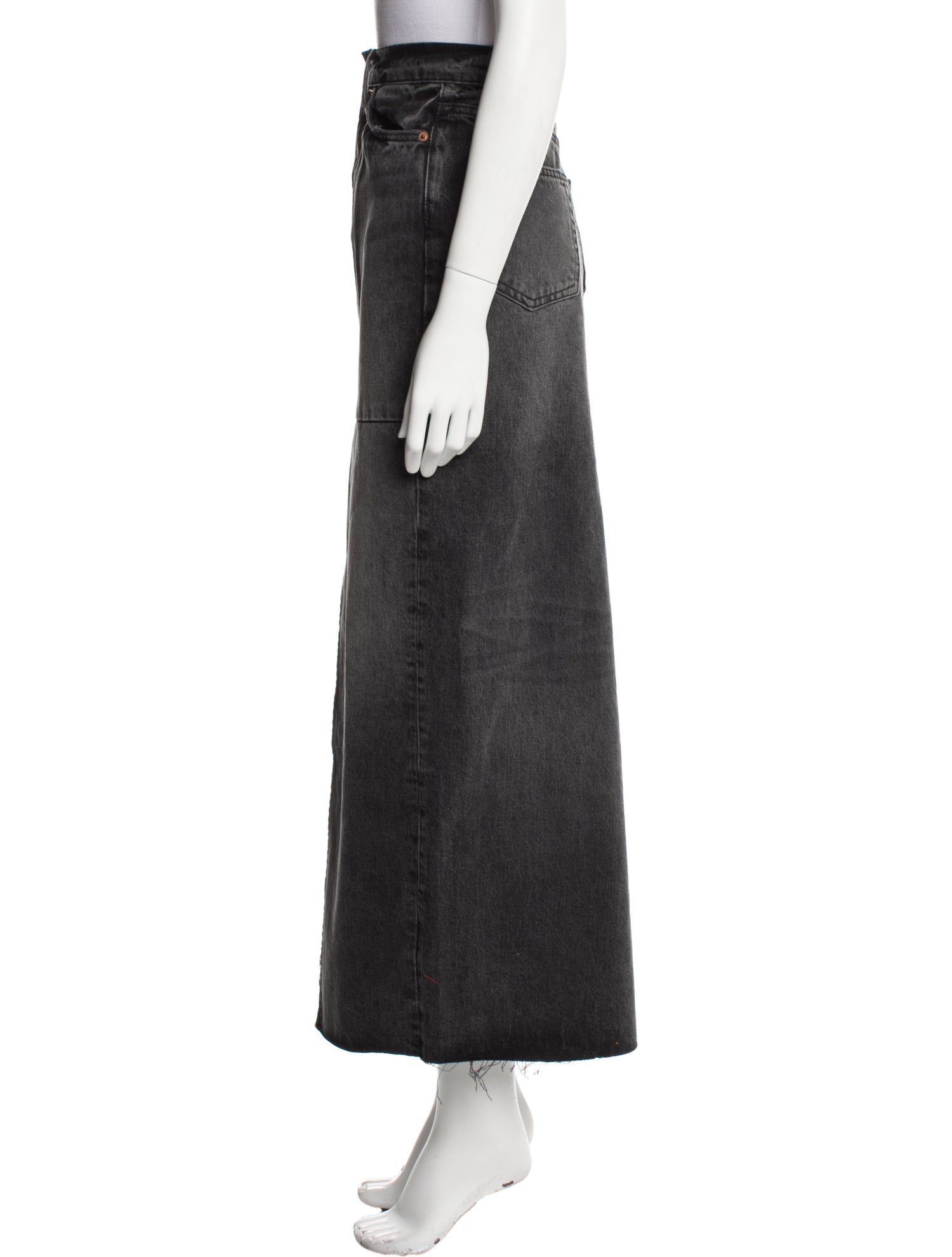 Reformation Raw-Edge Trim Long Skirt