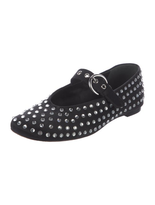 Reformation Satin Crystal Embellishments Mary Jane Flats