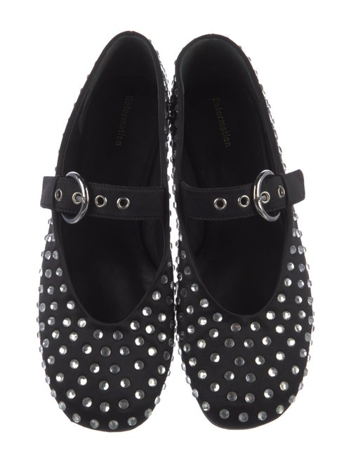 Reformation Satin Crystal Embellishments Mary Jane Flats