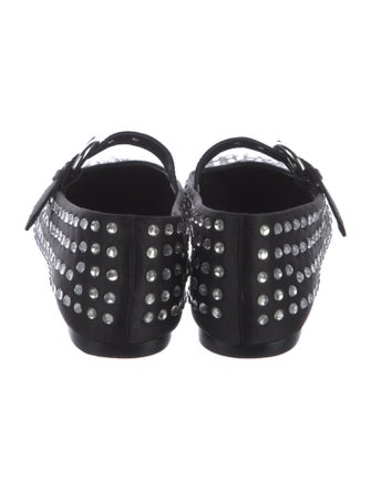 Reformation Satin Crystal Embellishments Mary Jane Flats