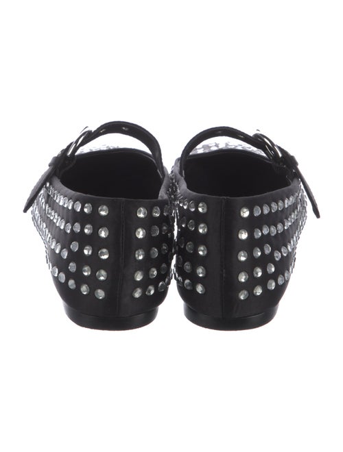 Reformation Satin Crystal Embellishments Mary Jane Flats